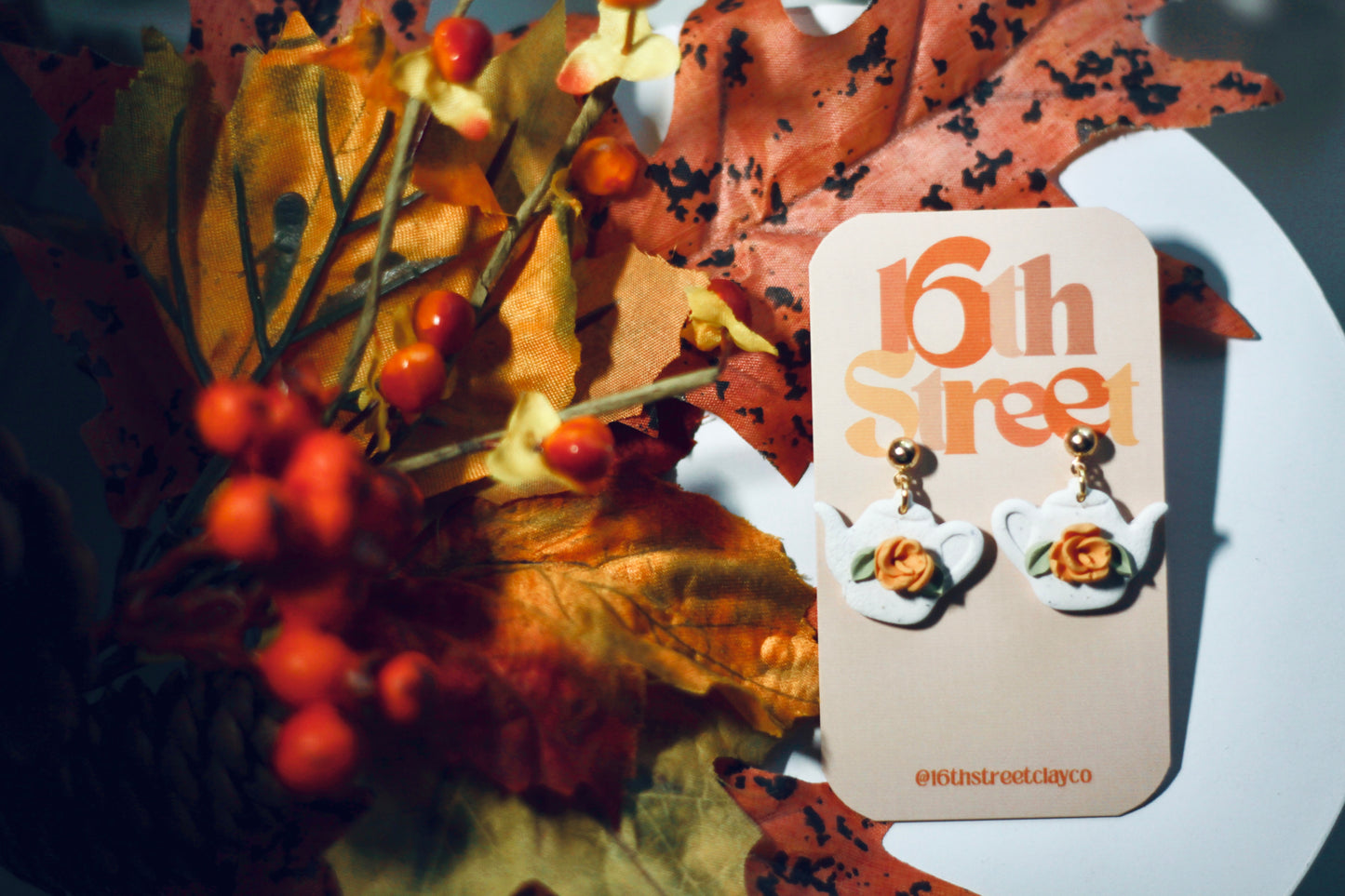 Teapot Dangles | Handmade Polymer Clay Earrings