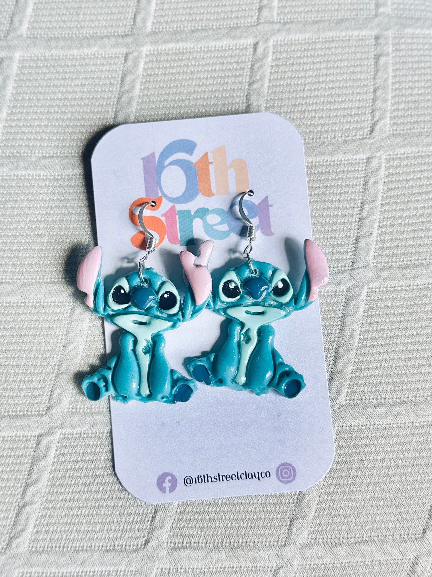 Blue Hawaii Monster (Full) - READY TO SHIP | Handmade Polymer Clay Earrings