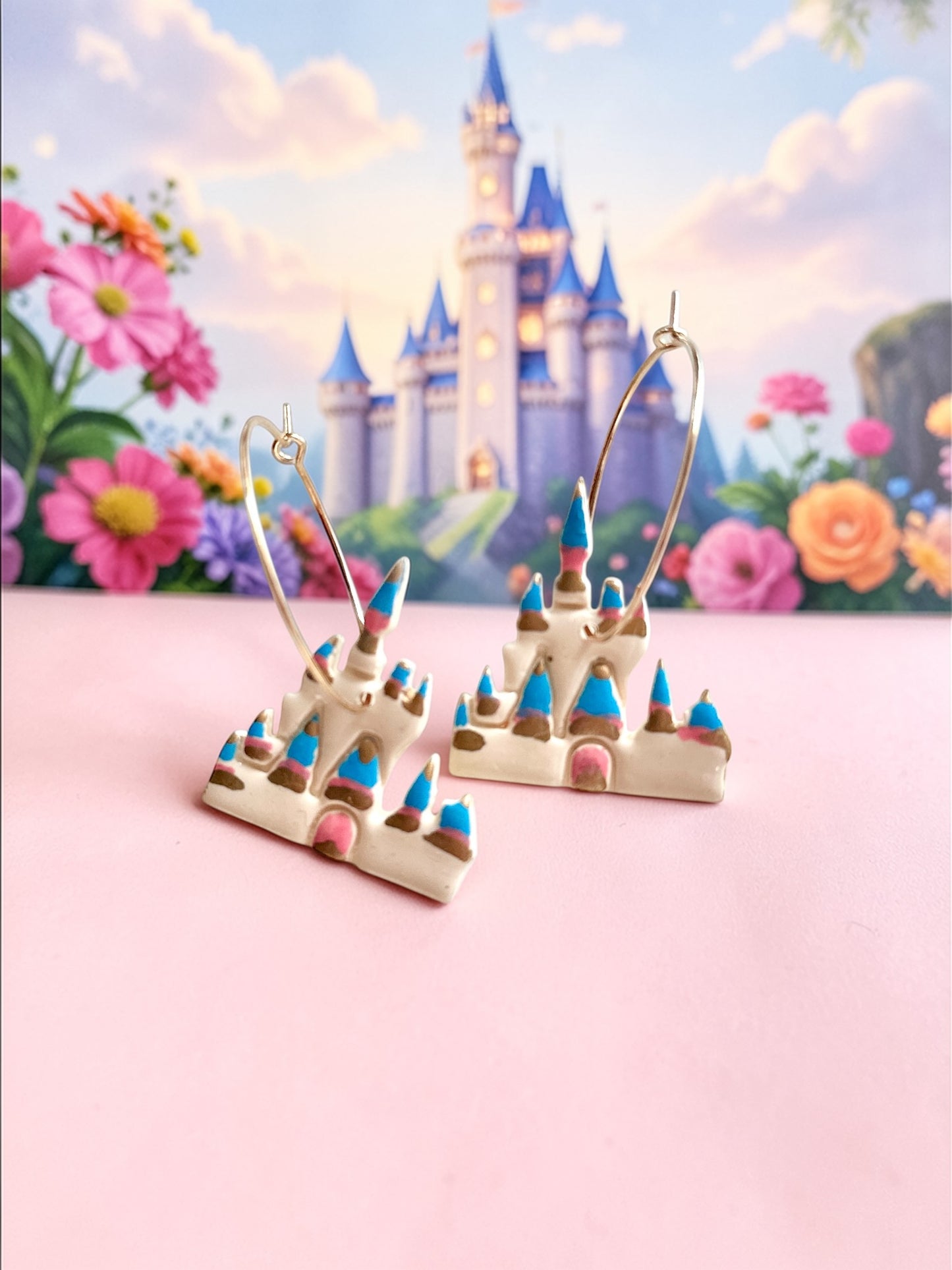 Girly Castle Dangles | Handmade Polymer Clay Earrings