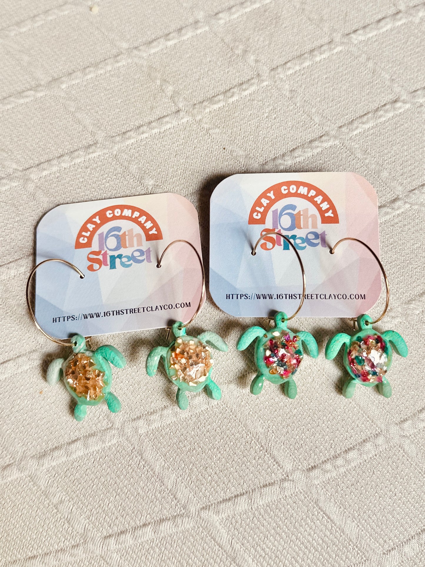 Turtle Dangles | Handmade Polymer Clay Earrings