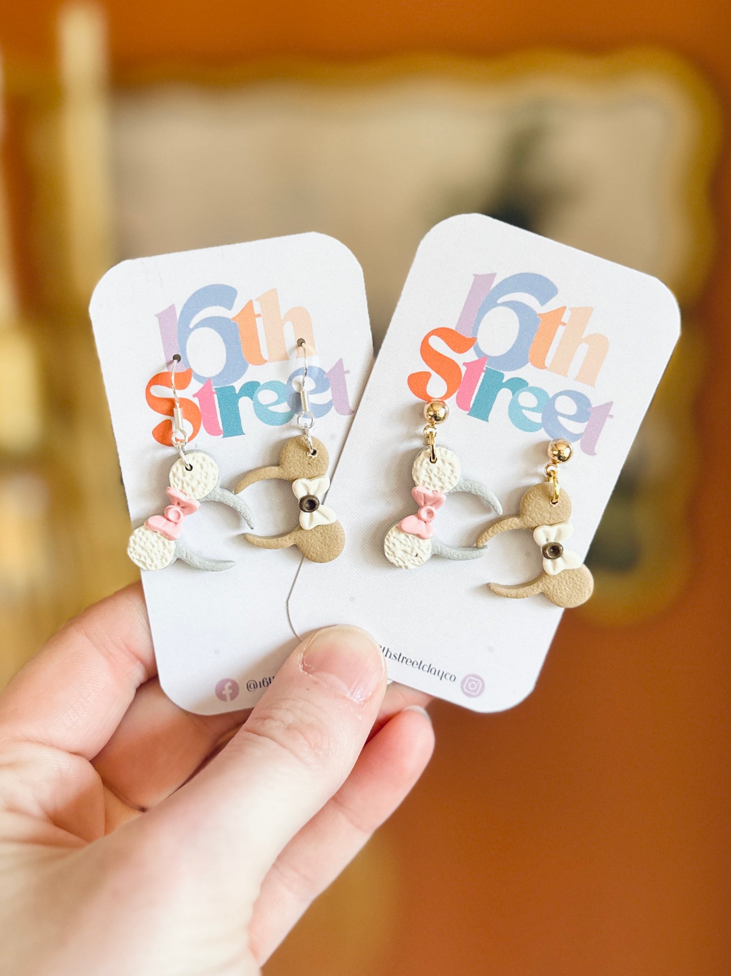 Magic Bunny and Baby Deer Ears - Handmade Polymer Clay Earrings