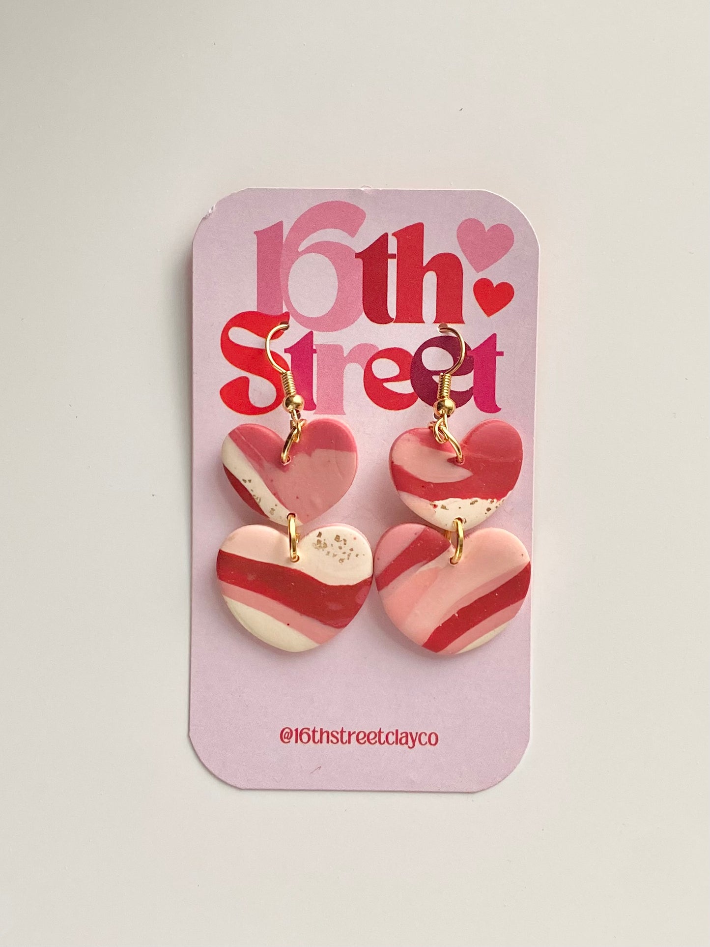 Assorted Heart Dangles | Handmade Polymer Clay Earrings