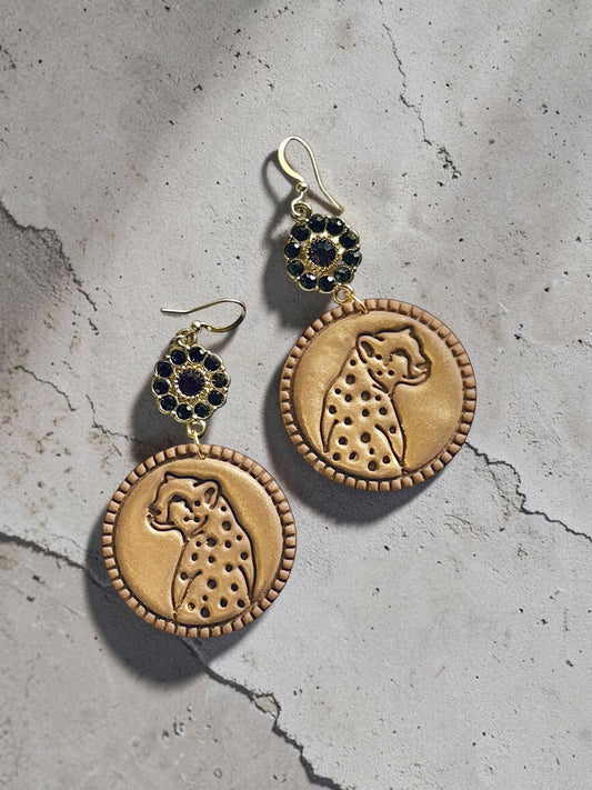 Leopard Dangles | Handmade Polymer Clay Earrings
