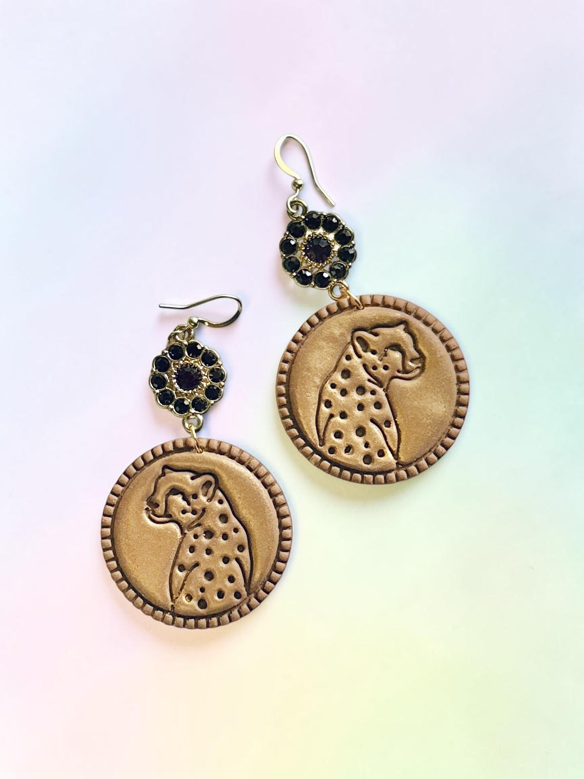 Leopard Dangles | Handmade Polymer Clay Earrings