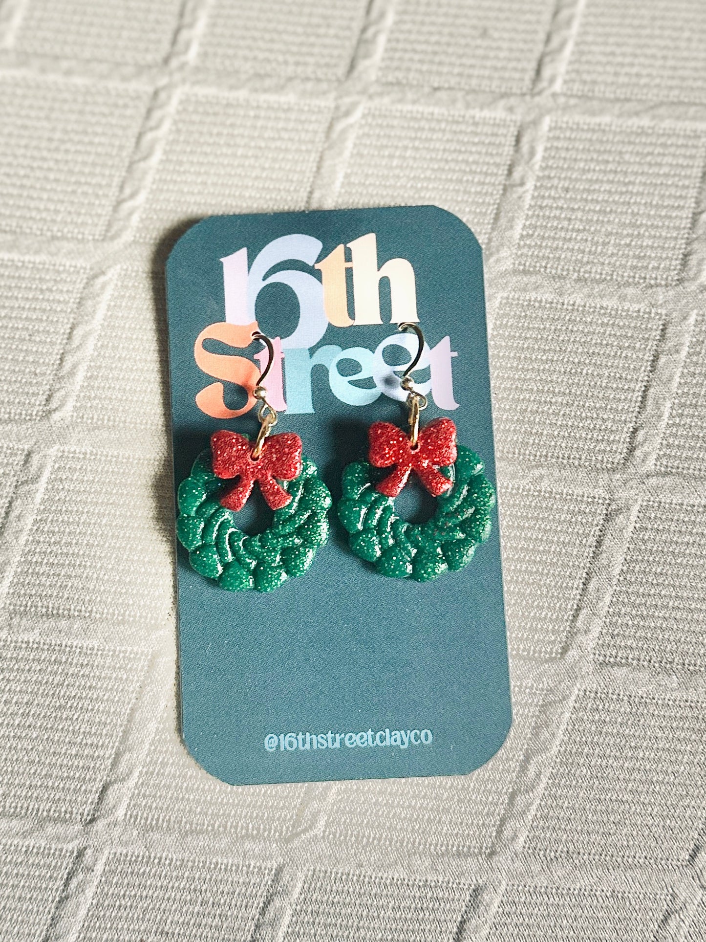 Wreath Dangles | Handmade Polymer Clay Earrings