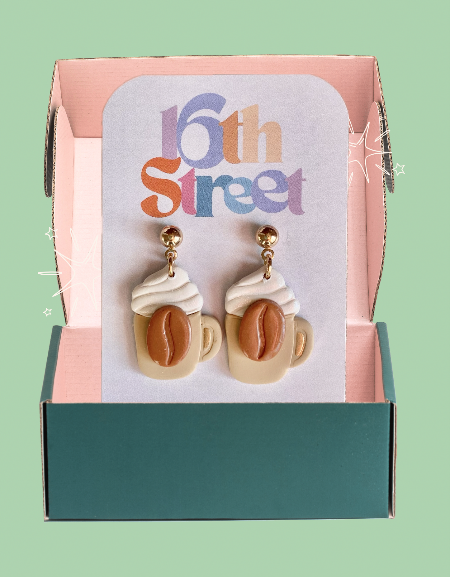 Espresso Dangles | Handmade Polymer Clay Earrings