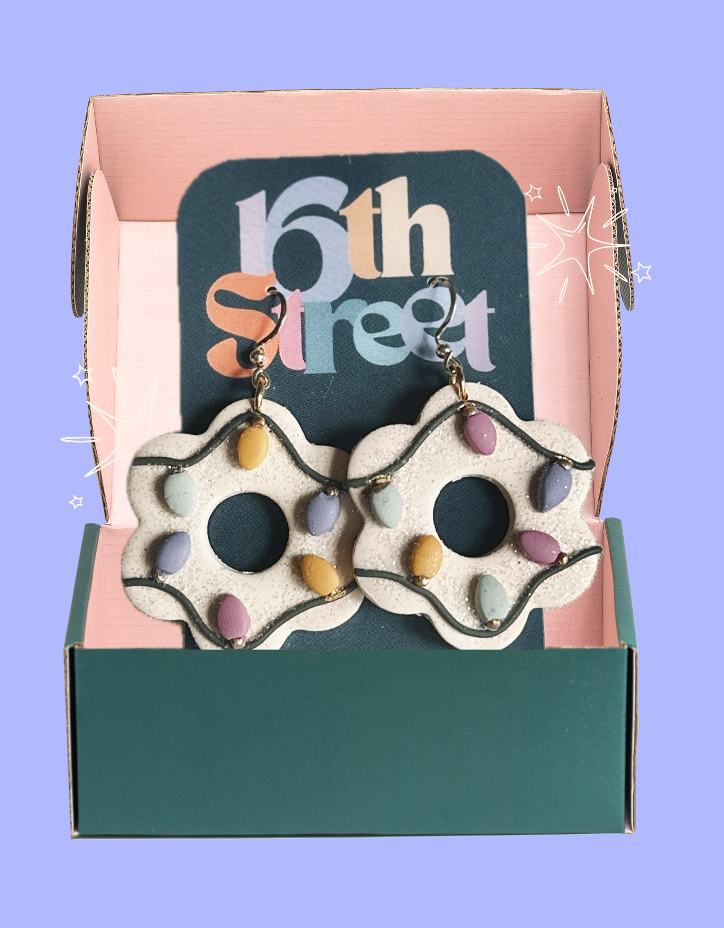 “Let’s Go See the Lights!” Dangles | Handmade Polymer Clay Earrings