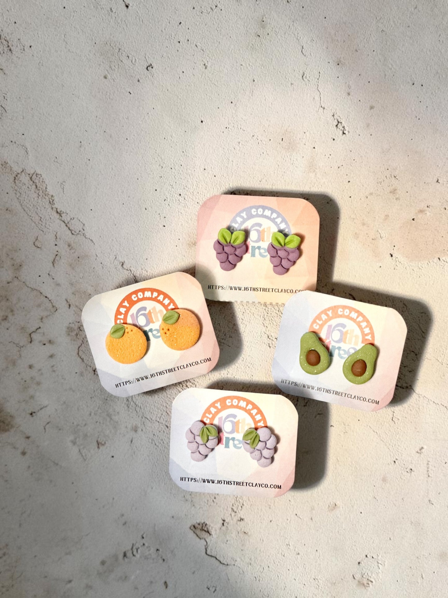 Assorted Fruity Studs | Handmade Polymer Clay Earrings