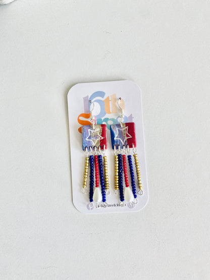 Firework Dangles (3) | Handmade Polymer Clay Earrings