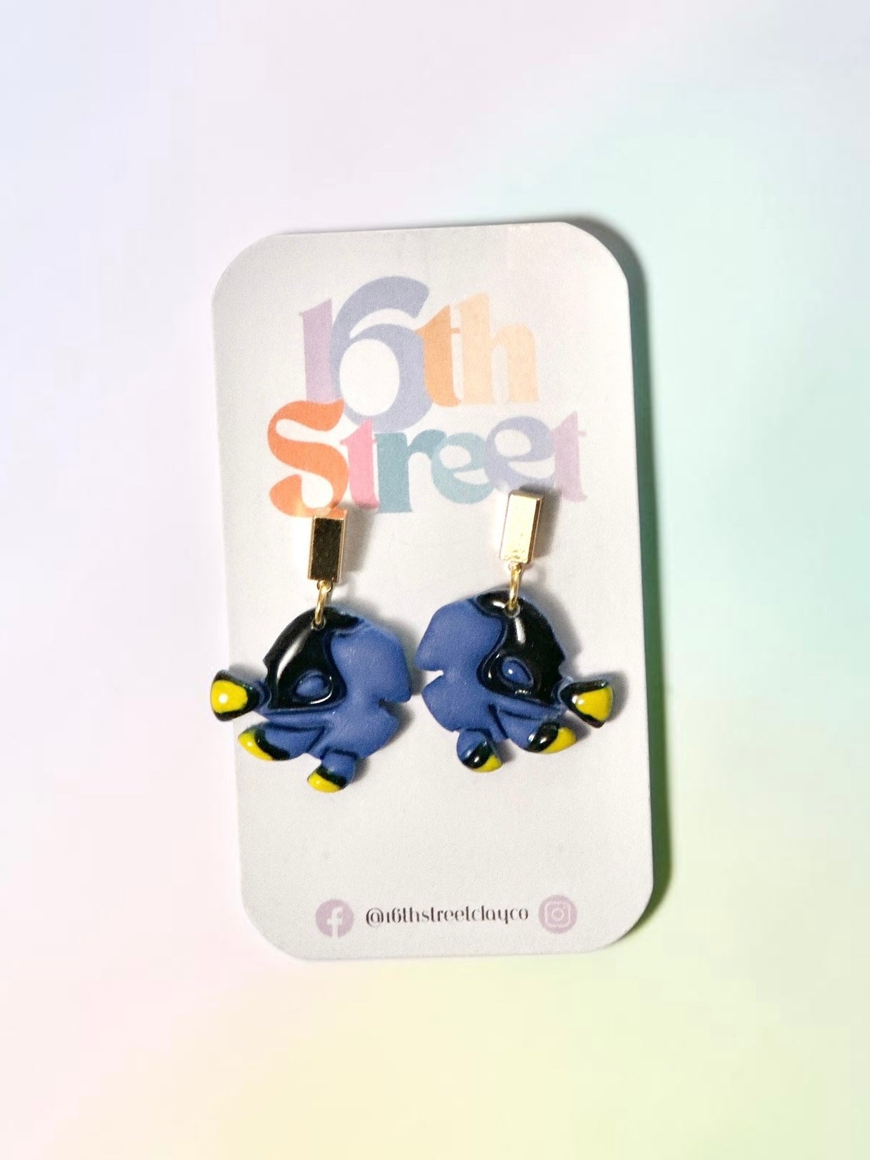 Blue Fish Dangles | Handmade Polymer Clay Earrings