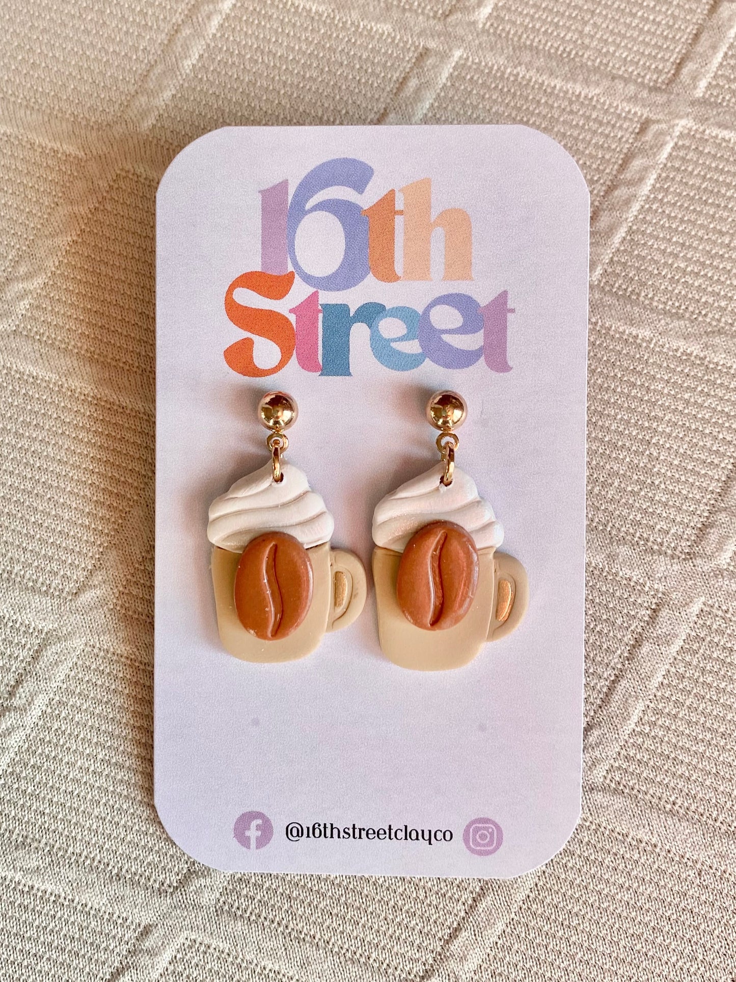 Espresso Dangles | Handmade Polymer Clay Earrings