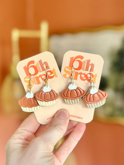 Pumpkin Pie Dangles | Handmade Polymer Clay Earrings