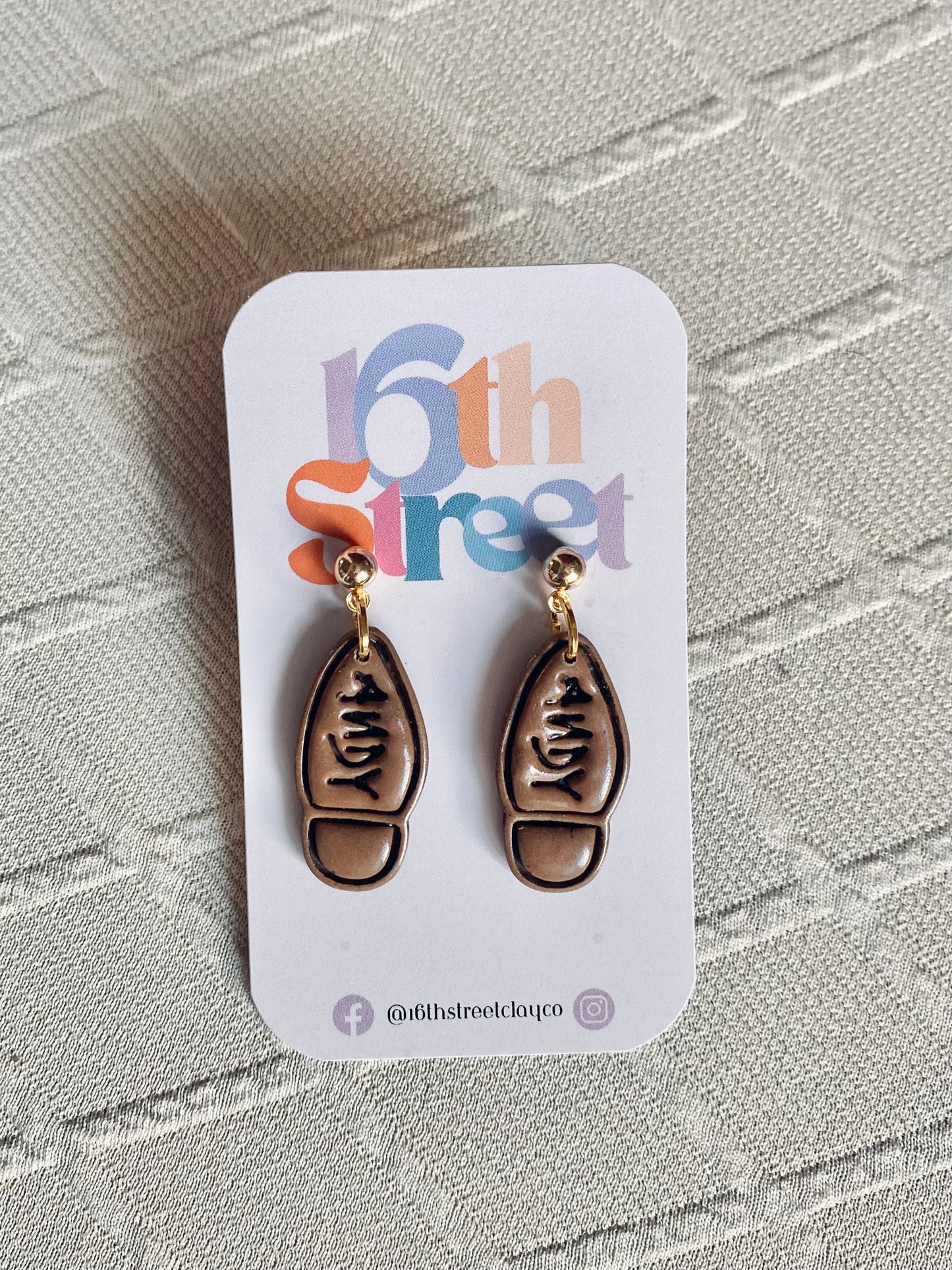 Boot Print Dangles | Handmade Polymer Clay Earrings