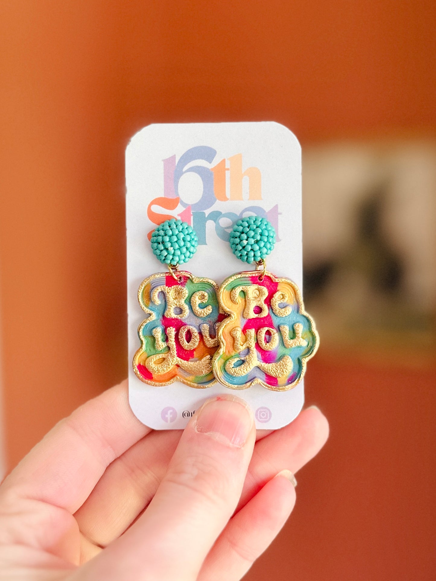 “Be You” Dangles | Handmade Polymer Clay Earrings