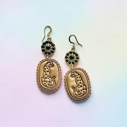 Snazzy Feline Dangles | Handmade Polymer Clay Earrings