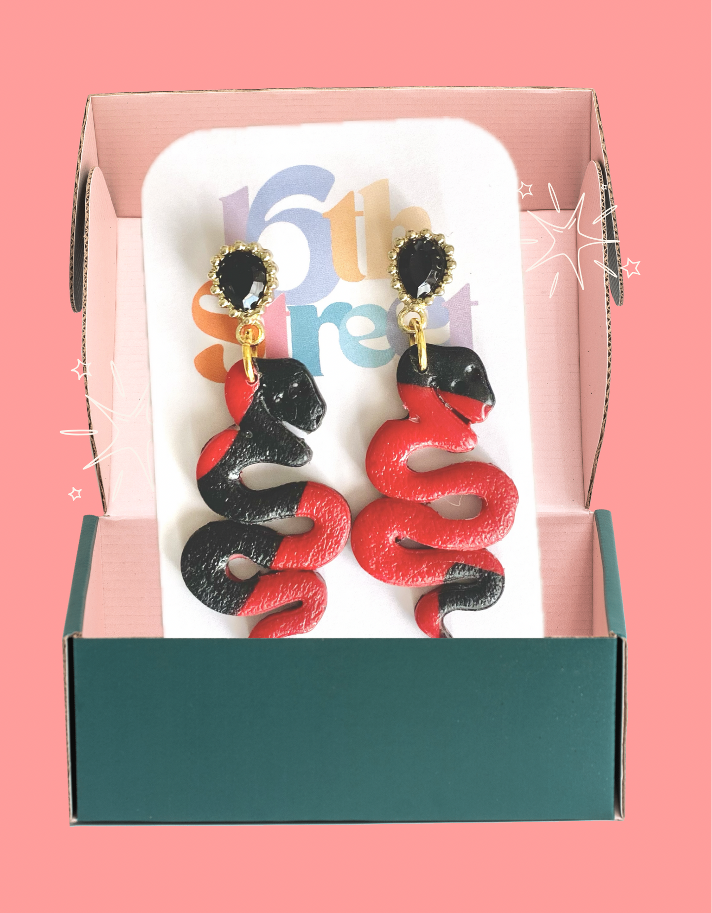 Reputation Snake Dangles | Taylor Swift Inspired Handmade Polymer Clay Earrings