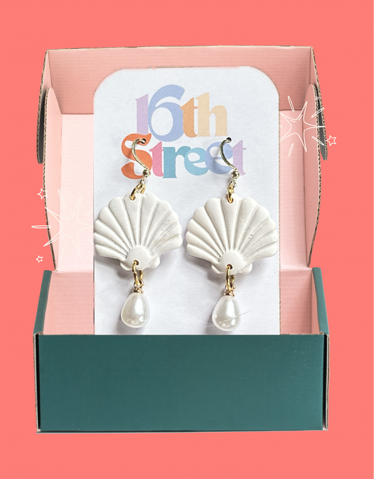 Shell Dangles | Handmade Polymer Clay Earrings