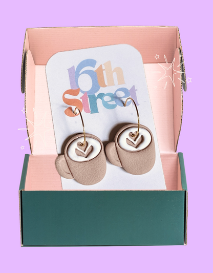 Cozy Chai Dangles | Handmade Polymer Clay Earrings