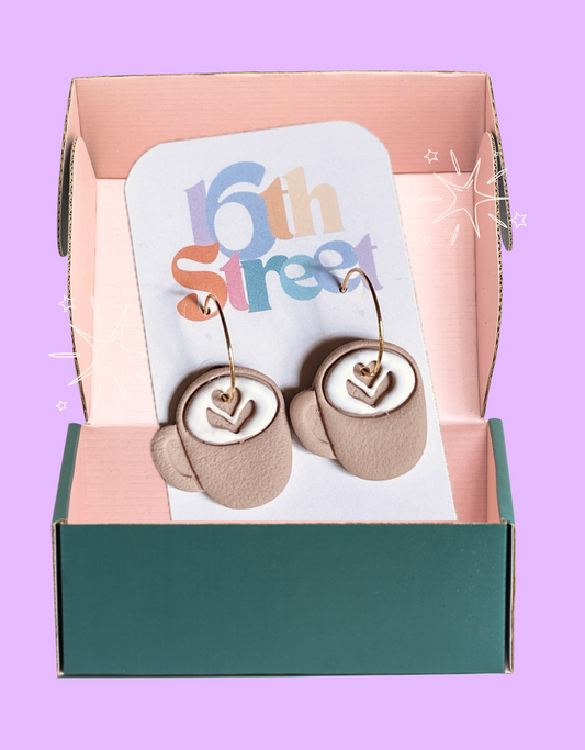 Cozy Chai Dangles | Handmade Polymer Clay Earrings