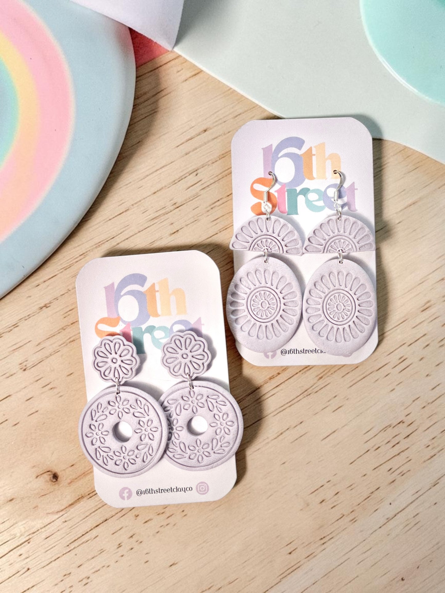 Lavender Lollies Dangles | Handmade Polymer Clay Earrings