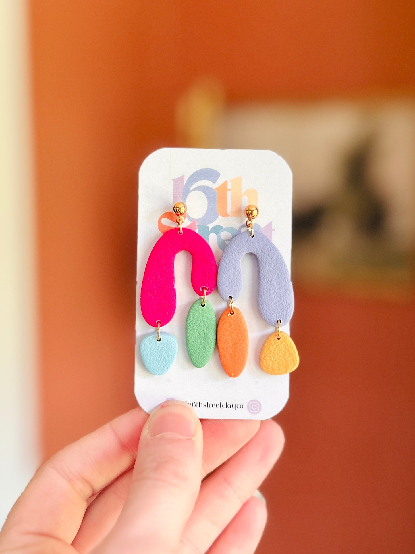 Abstract Dangles | Handmade Polymer Clay Earrings