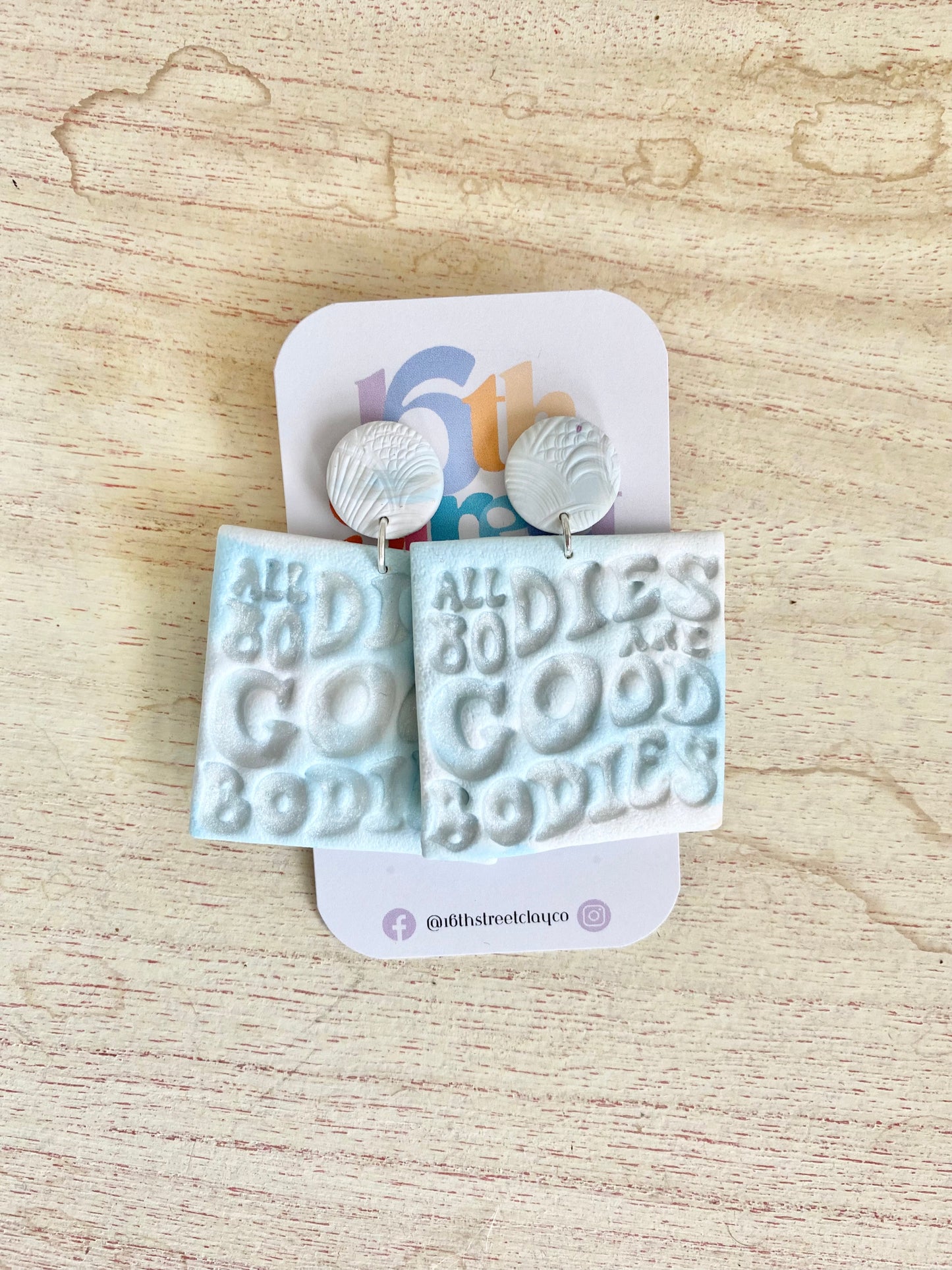 All Bodies are Good Bodies Dangles | Body Positive Handmade Polymer Clay Dangle Earrings