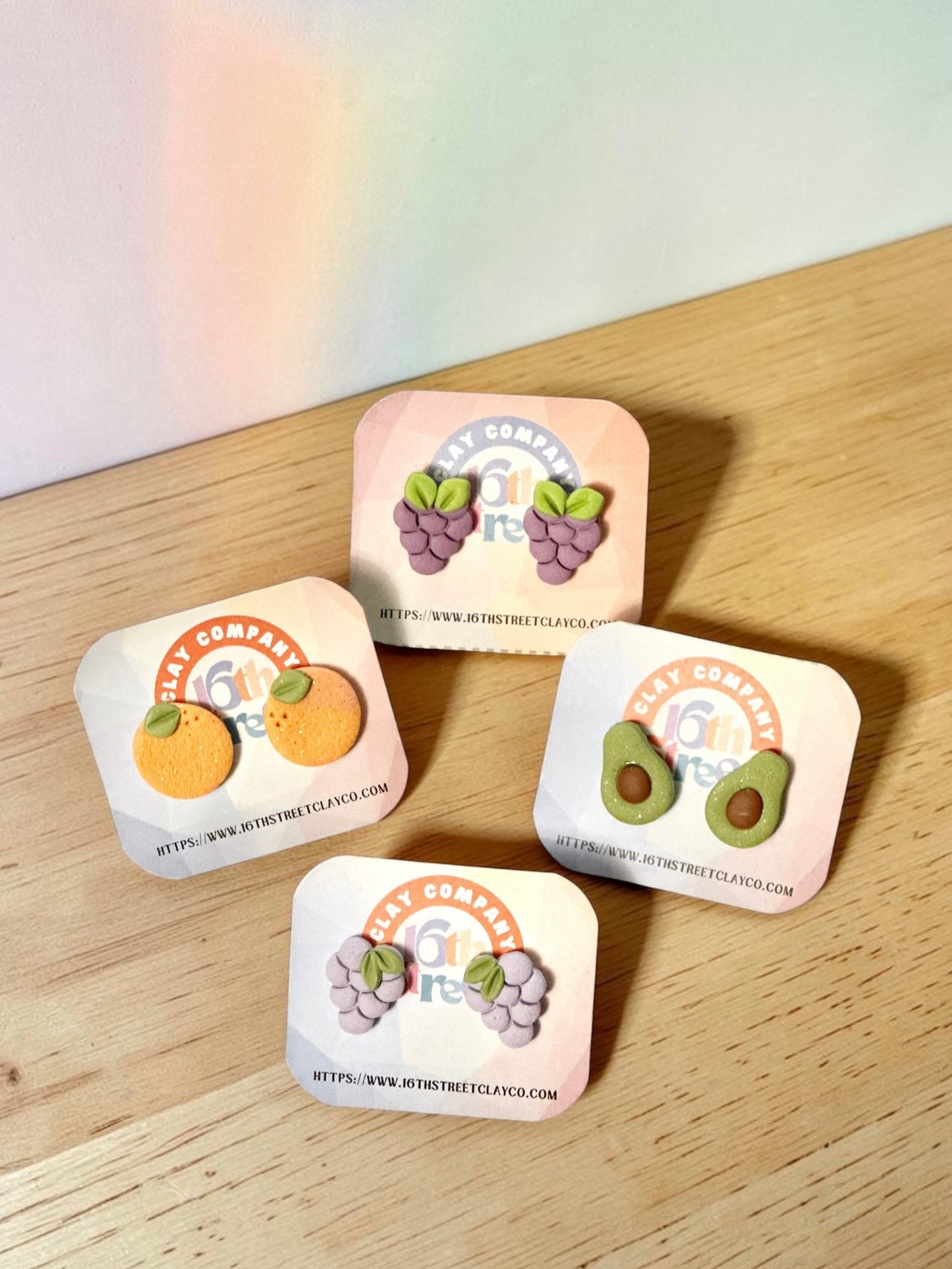 Assorted Fruity Studs | Handmade Polymer Clay Earrings