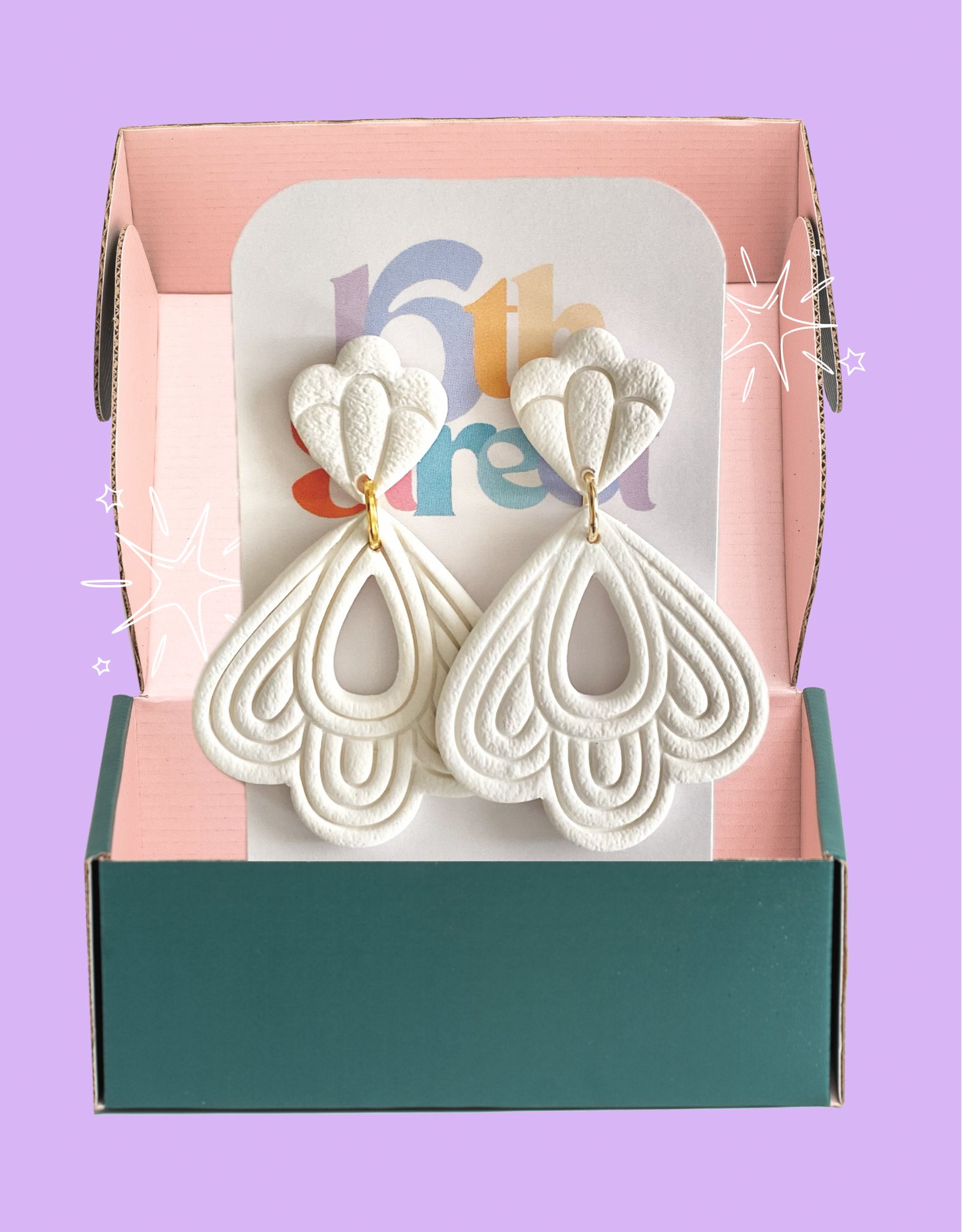 Fleur de Blanc | Handmade Polymer Clay Earrings