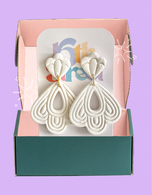 Fleur de Blanc | Handmade Polymer Clay Earrings