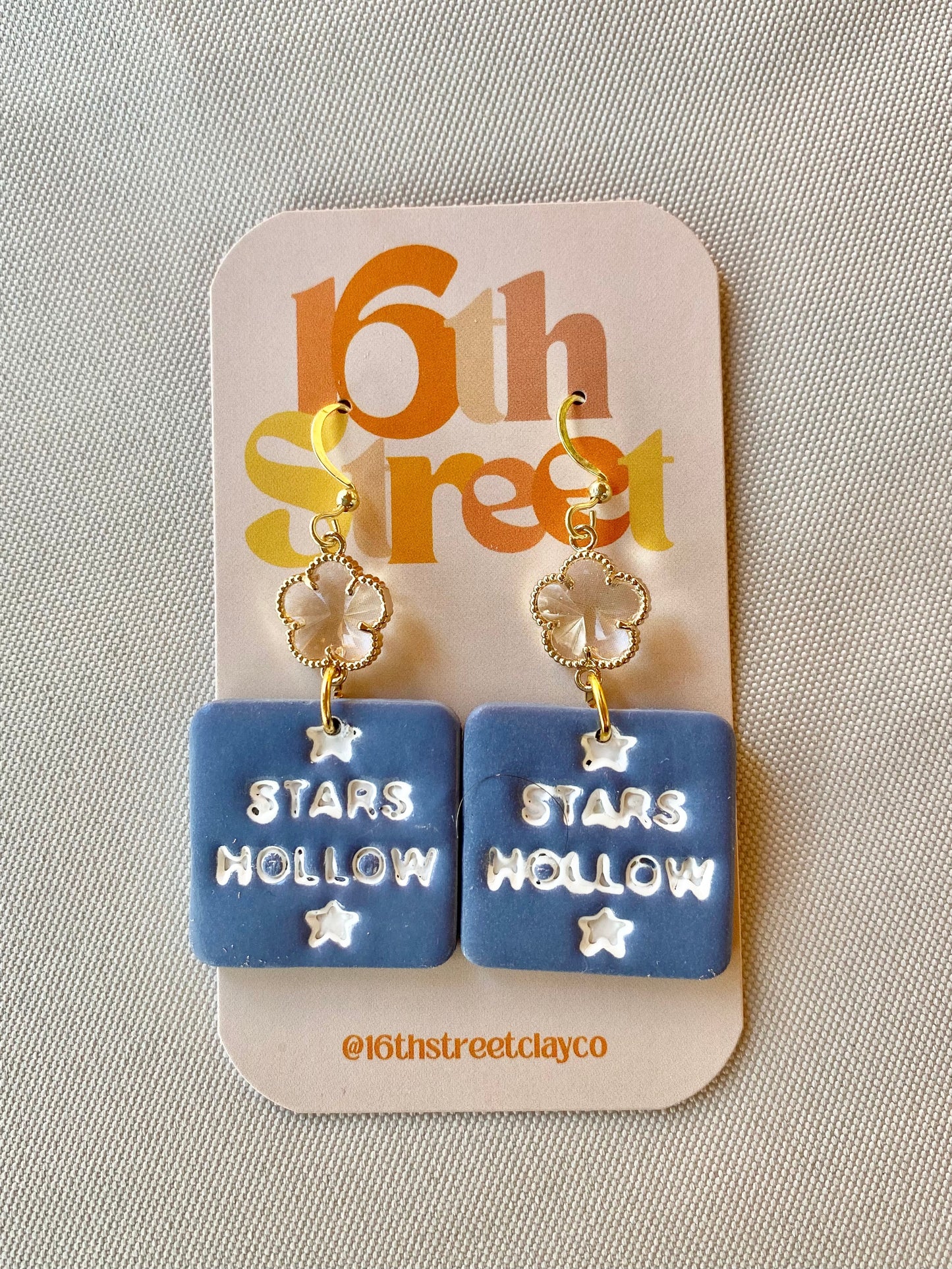 Assorted Stars Hollow Dangles | Handmade Polymer Clay Earrings