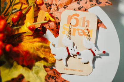 Spooky Dog Dangles | Handmade Polymer Clay Earrings