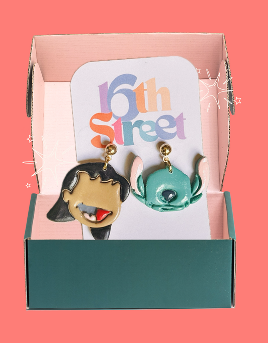 Hawaiian Friends Dangles (1) - READY TO SHIP | Handmade Polymer Clay Earrings