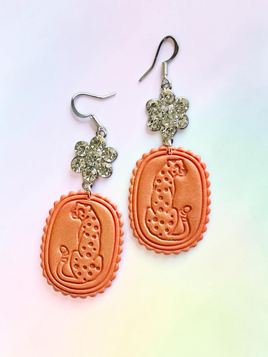 Snazzy Feline Dangles | Handmade Polymer Clay Earrings