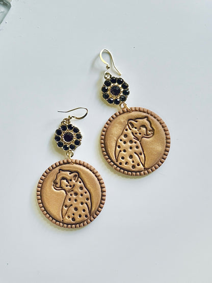 Leopard Dangles | Handmade Polymer Clay Earrings