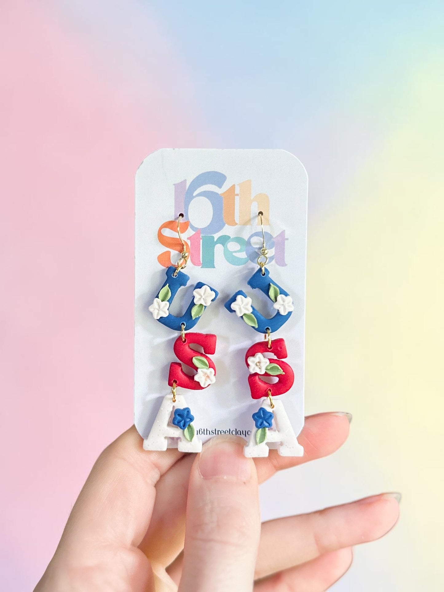 USA Dangles | Handmade Polymer Clay Earrings