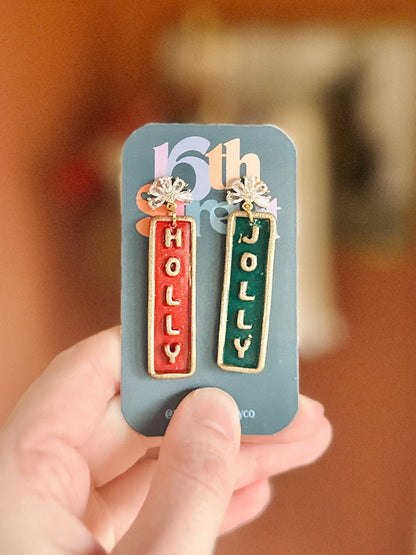 Holly Jolly Dangles | Handmade Polymer Clay Earrings