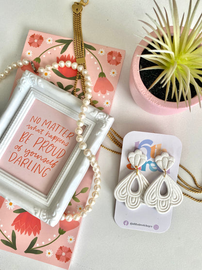 Fleur de Blanc | Handmade Polymer Clay Earrings