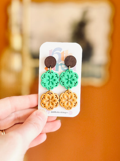 Irish Waffle Dangles - Handmade Polymer Clay Earrings
