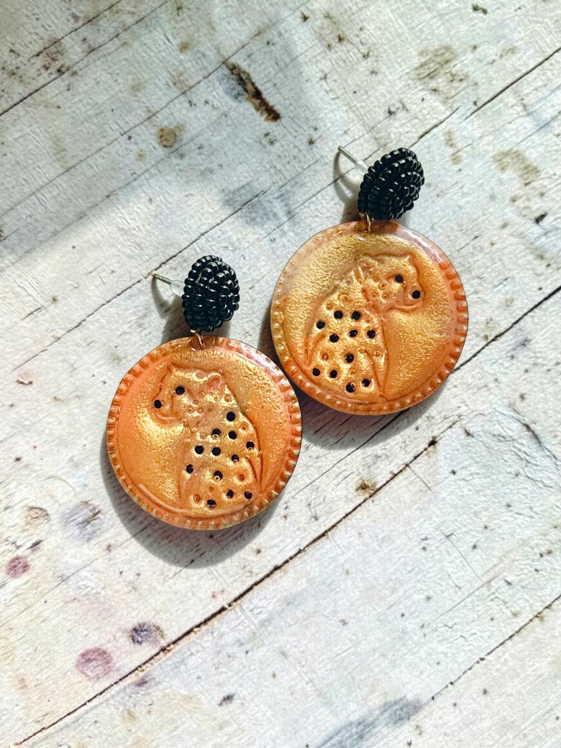 Leopard Dangles | Handmade Polymer Clay Earrings