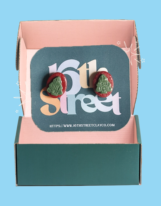 Little Tree Studs | Handmade Polymer Clay Earrings