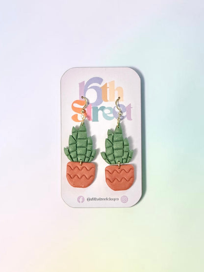 Succulent Dangles | Handmade Polymer Clay Earrings