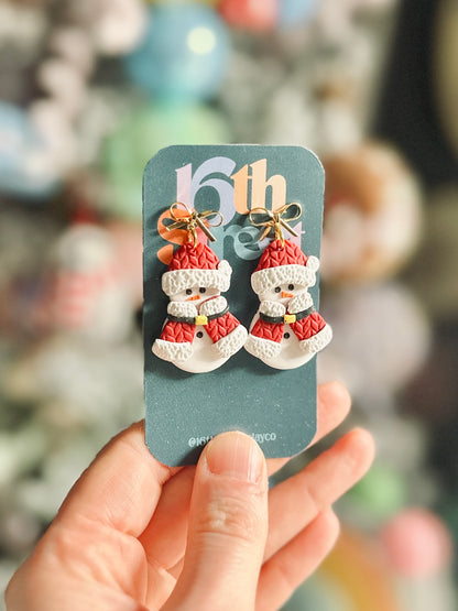 A Walk In the Park Snow Gal Dangles | Handmade Polymer Clay Earrings