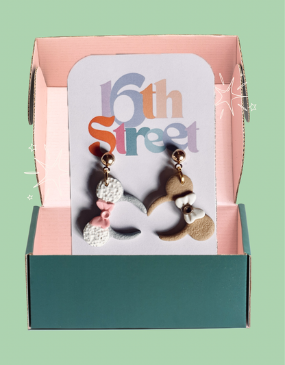 Magic Bunny and Baby Deer Ears - Handmade Polymer Clay Earrings