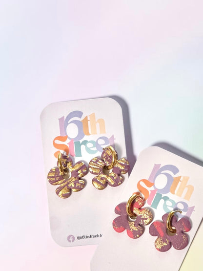 Floral Dangles | Handmade Polymer Clay Earrings