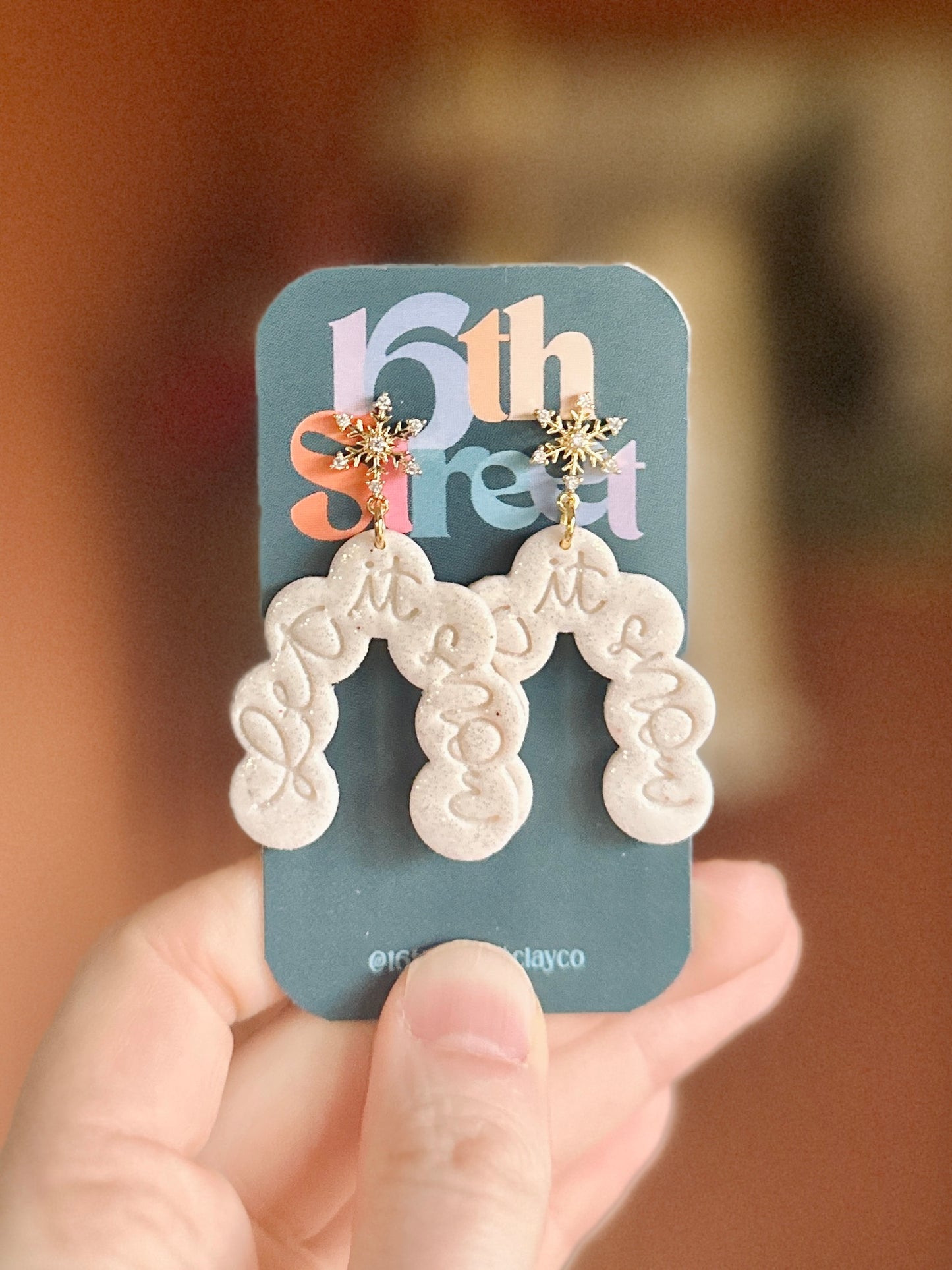 Let it Snow Dangles | Handmade Polymer Clay Earrings