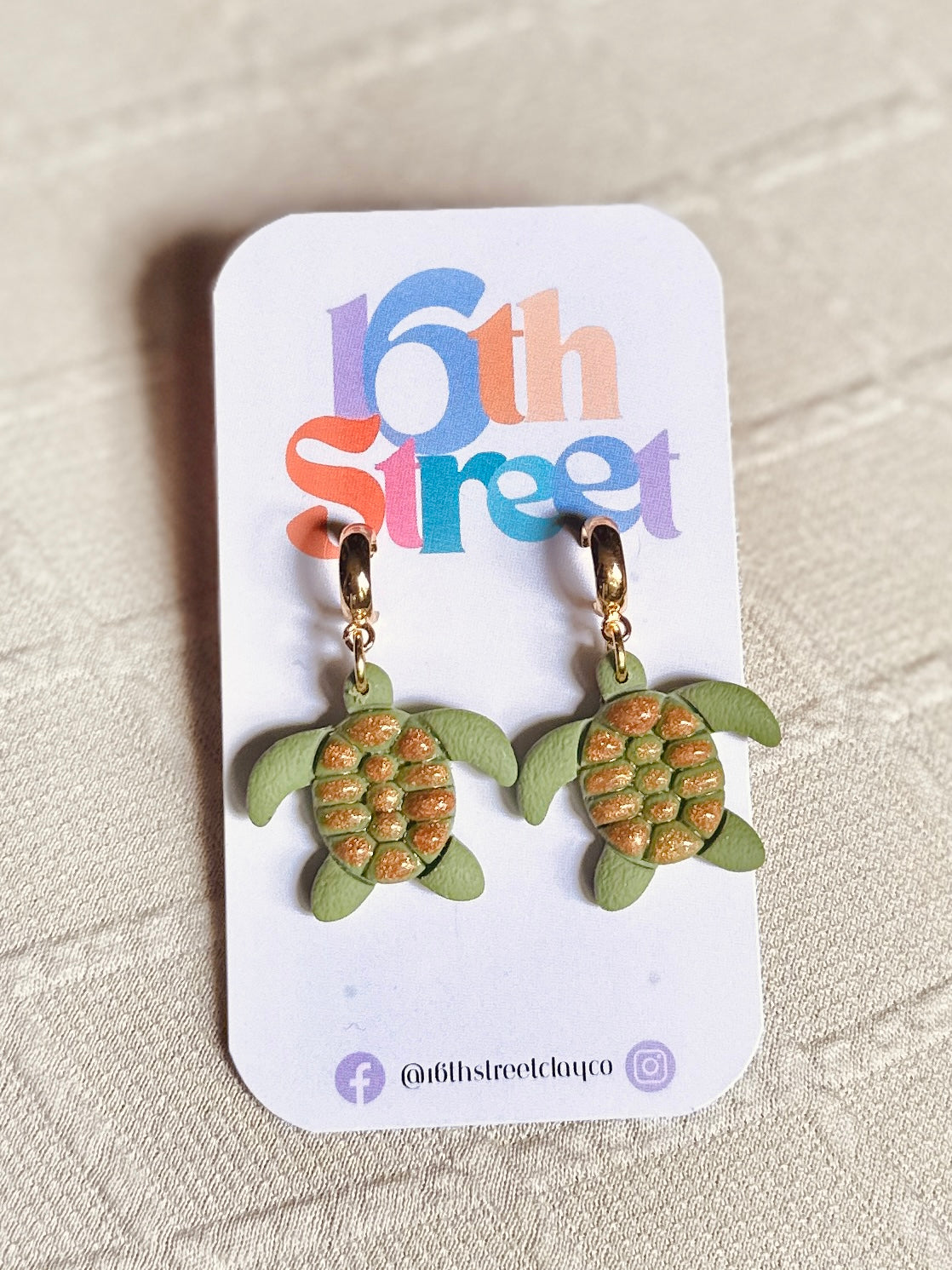 Cutie Turtle Dangles | Handmade Polymer Clay Earrings