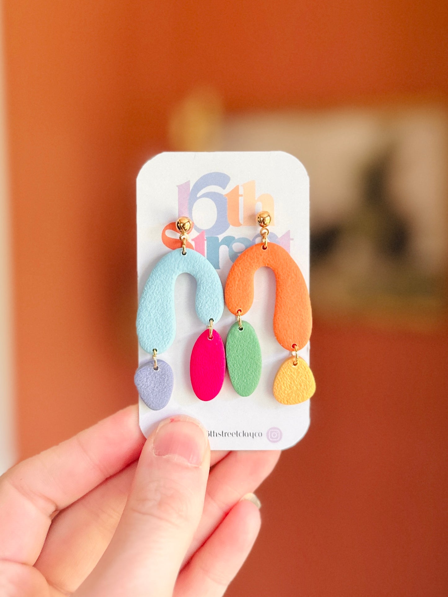 Abstract Dangles | Handmade Polymer Clay Earrings