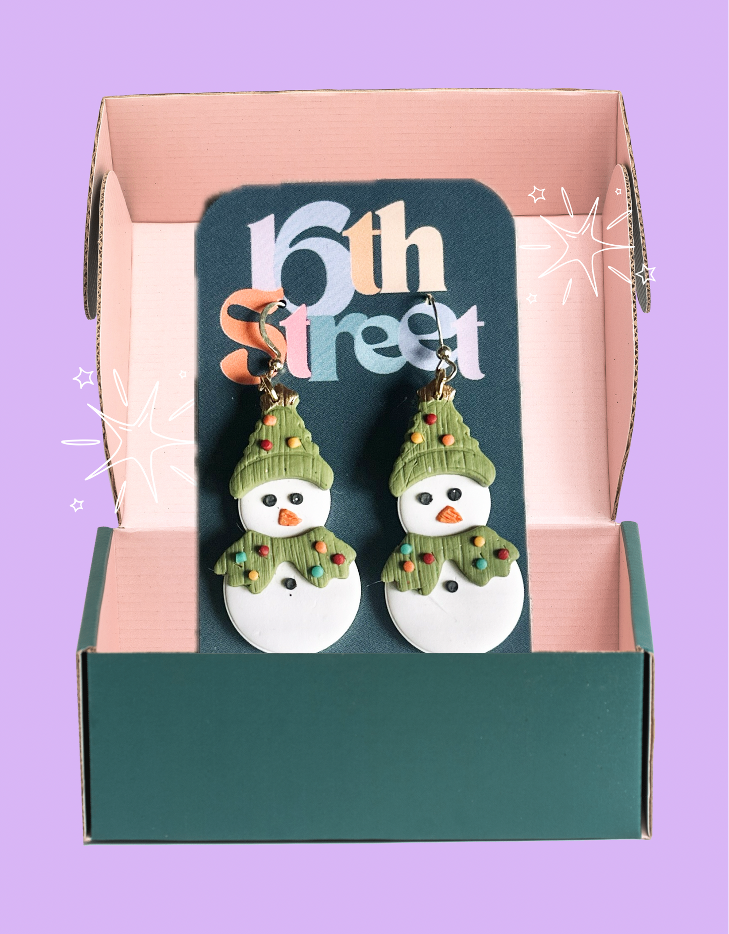 Oh Christmas Man Dangles | Handmade Polymer Clay Earrings