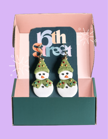 Oh Christmas Man Dangles | Handmade Polymer Clay Earrings