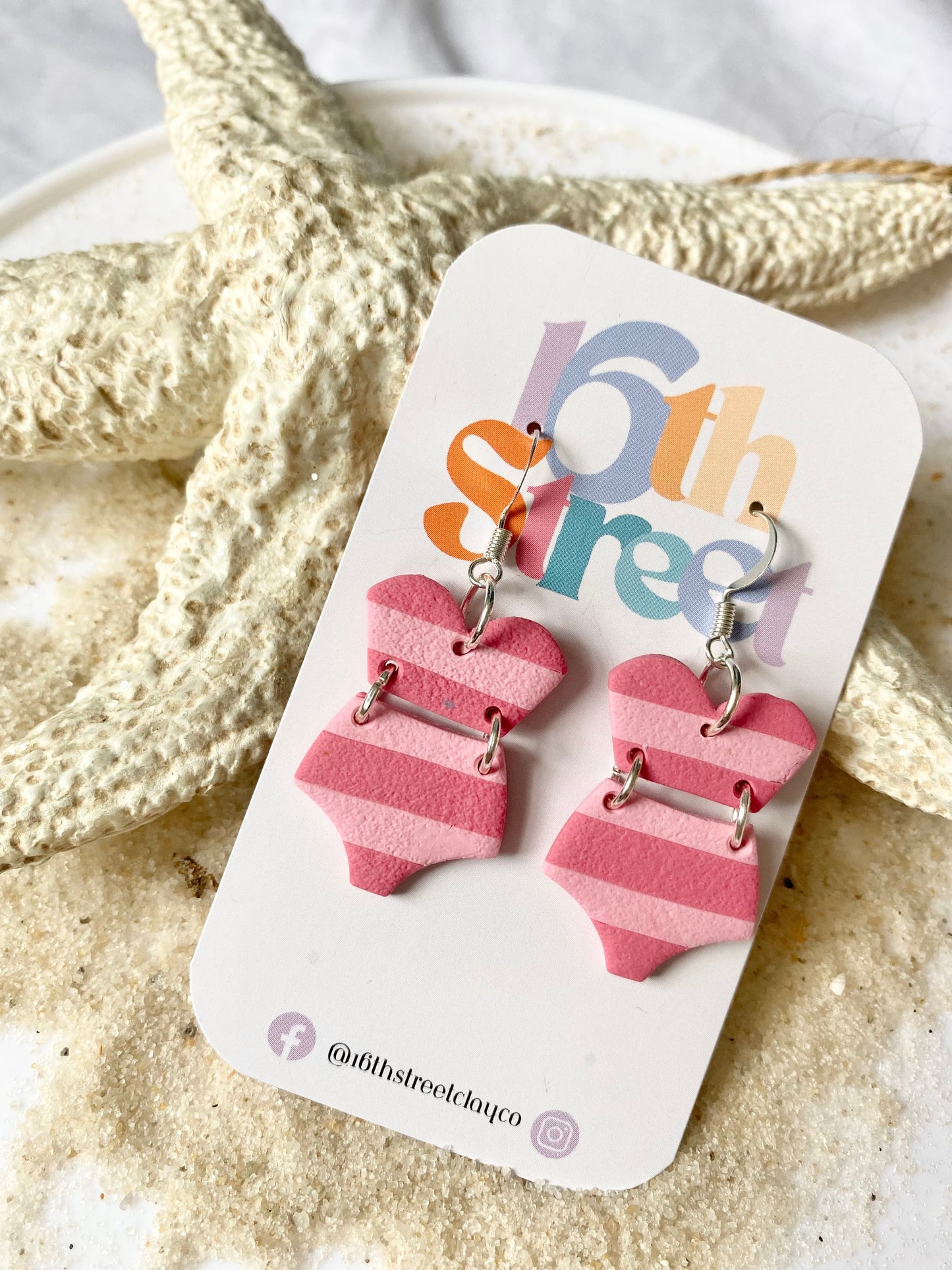 Mini Pink Bikini | Body Positive Handmade Polymer Clay Dangle Earrings